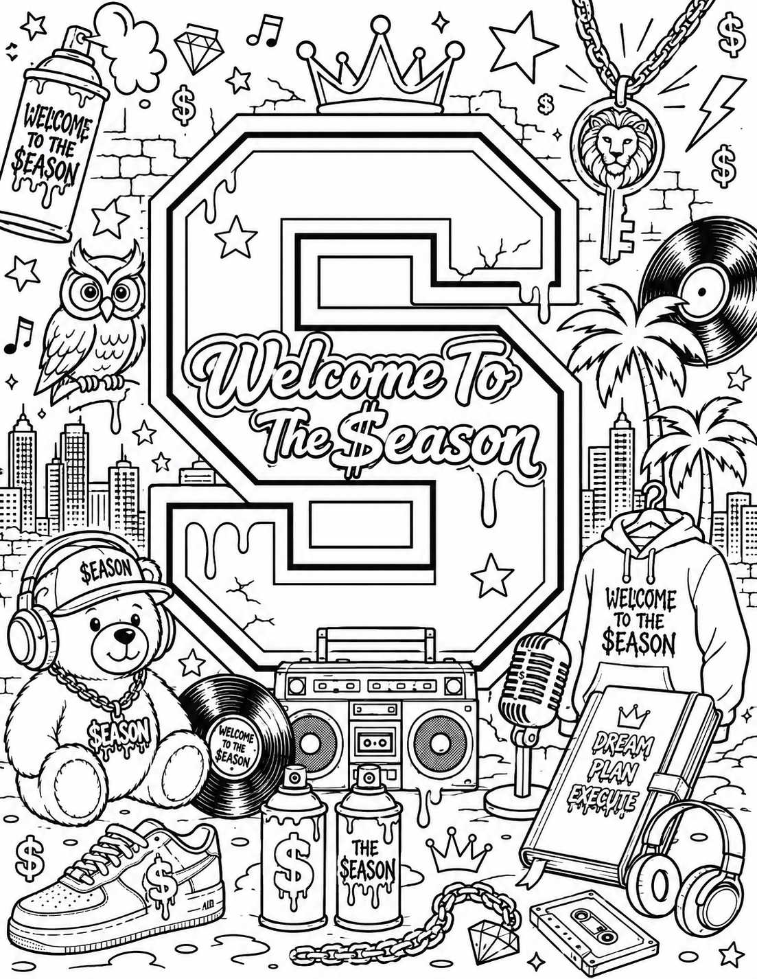 Welcome to the $eason Hip Hop Coloring Book- Color the Culture